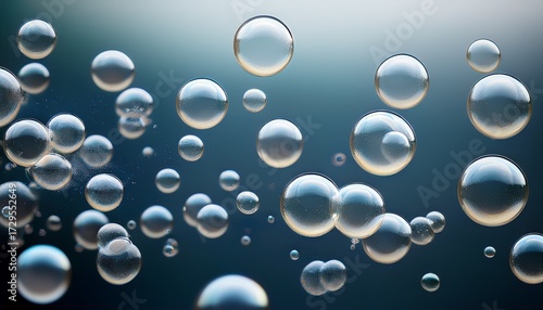 a bunch of bubbles floating in the air