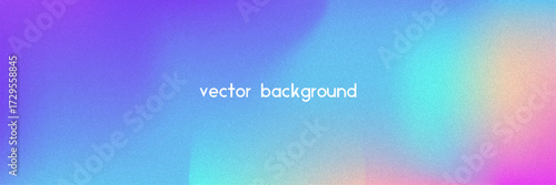 Noise Gradient Background. Abstract Grainy Bg In Pink, Purple And Blue Colors. Iridescent Hologram. Pearlescent Holographic Texture With Rainbow Foil. Soft Pastel Mesh With Neon Glow And Blur