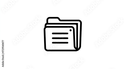 A minimalist line-art icon depicting a folder containing multiple documents, suggesting organization and data storage