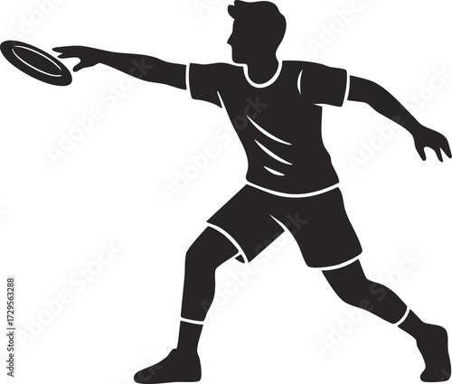 Man playing frisbee outdoors active lifestyle throwing disc sport game leisure activity