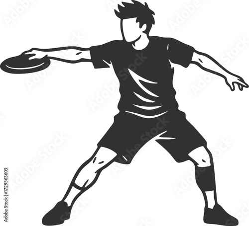 Man playing frisbee outdoors active lifestyle throwing disc sport game leisure activity