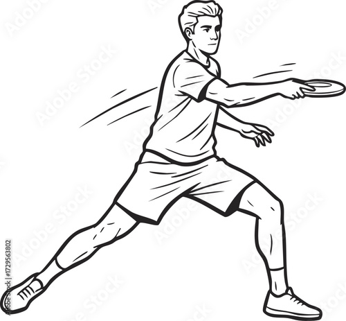 Man playing frisbee outdoors active lifestyle throwing disc sport game leisure activity