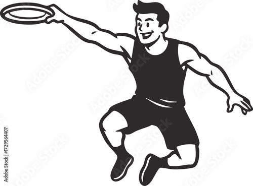 Man playing frisbee outdoors active lifestyle throwing disc sport game leisure activity