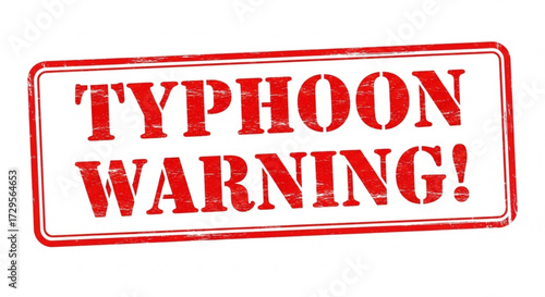 Typhoon Warning Weather Advisory Sign for Coastal Areas in Extreme Conditions