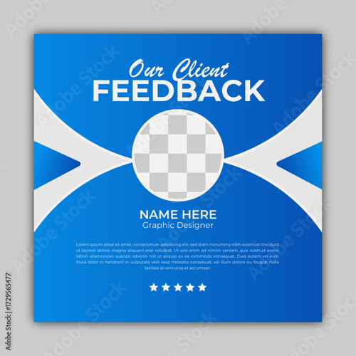 Modern Testimonial. Blue Color has been used in it And everything is given