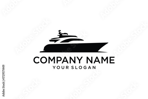 Luxury Yacht Silhouette Vector Illustration