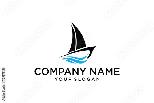 Boat with sail logo, ship, sail, boat vector , boat logo, boat icon