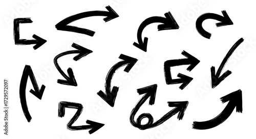 Hand-drawn arrows for modern design projects and infographics needing a creative touch, perfect for presentations or website layouts that need clear direction and visual appeal
