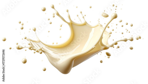 Creamy milk splash explodes outwards