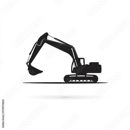 Excavator silhouette vector illustration