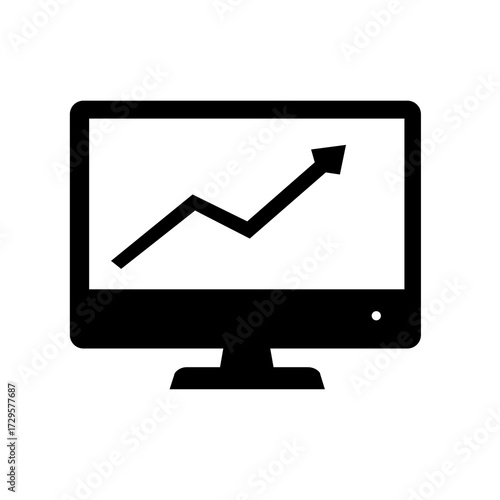 computer monitor with graph