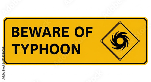 Typhoon Warning Sign Weather Hazard Awareness