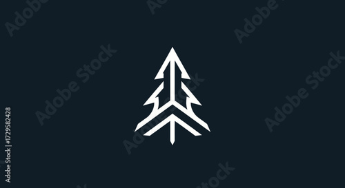 Abstract stylized pine tree logo design.