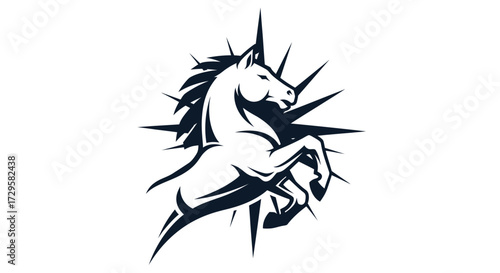 Majestic White Horse Logo Design.