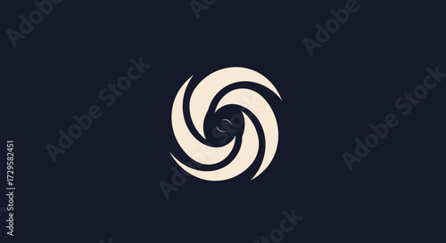 Abstract swirling vortex logo design icon element.