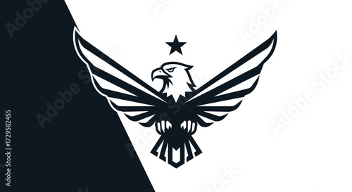 Majestic Eagle Wings Spread Wide Powerful Emblem.