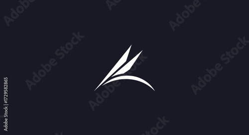 Abstract design minimalist logo stylized letter K modern symbol elegant graphic unique shape.