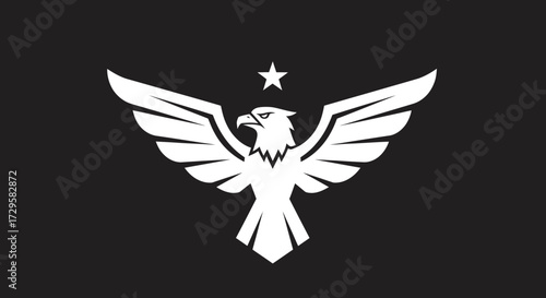 Majestic Eagle Emblem: Wings Spread Wide Beneath a Guiding Star.