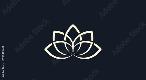 Elegant Lotus Flower Illustration on Dark Background for Serene Designs.