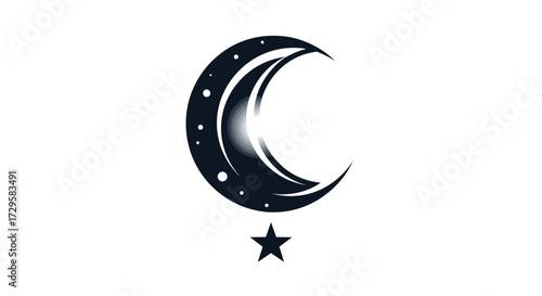 Crescent Moon and Star Symbol.