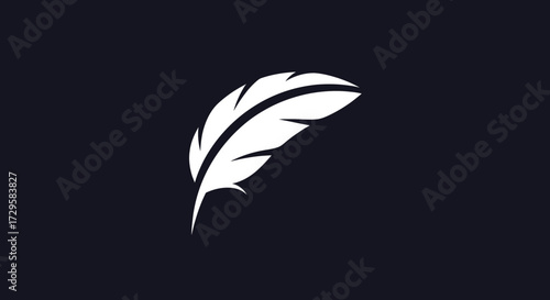 White feather quill pen writing image.