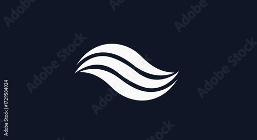 Abstract flowing wave lines logo design on a dark background.