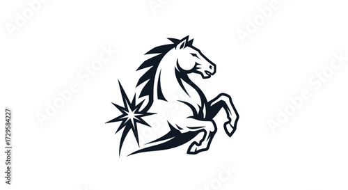 Dynamic Horse with Starburst: A Symbol of Power and Grace.