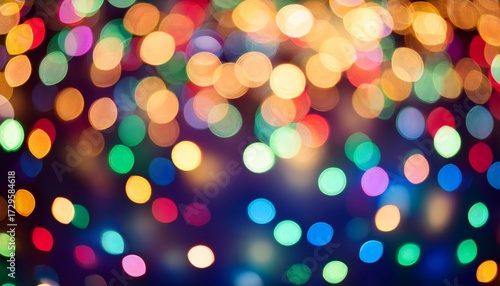 Bokeh Defocused Multi Colored Lights Christmas Background Abstract Texture