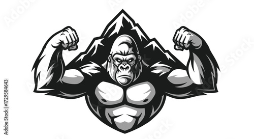 Powerful Gorilla with Muscles and Strength.