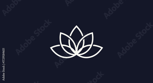 Elegant Lotus Flower Line Art Design.