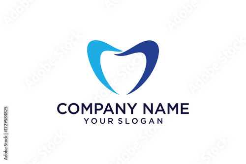 Dental care clinic logo design with colorful dental concept