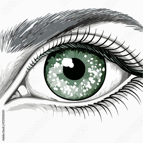 forest misfit pencil sketch portrait heterochromia moss green and amber eyes leaf motif highlights playful curiosity perfect for editorial stickers character packs and nature-themed branding