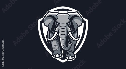 Majestic elephant emblem stands proudly within a protective shield design.