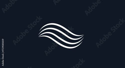 Minimalist abstract wavy lines logo icon design.