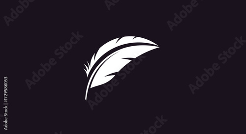 White feather quill pen writing elegant design.