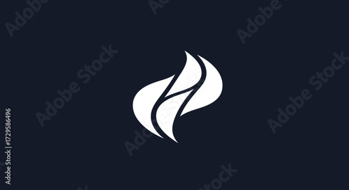 Abstract symbol representing duality and flow with elegant curves.
