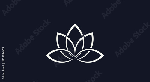 Stylized white lotus flower icon symbolizing peace purity and wellness.