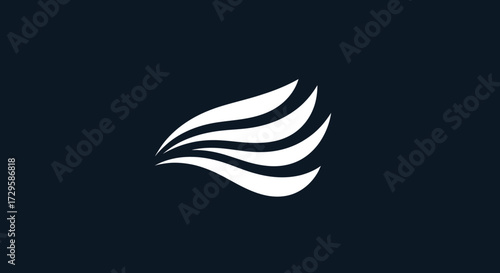 Abstract White Wave Design on Dark Background Modern and Minimalist.
