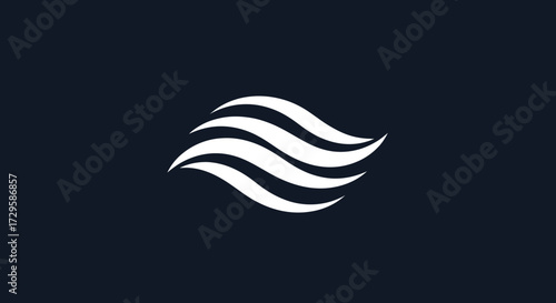 Abstract flowing lines symbol representing movement and energy modern design element.