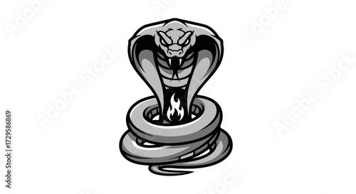 Striking Cobra Illustration with Intricate Details.