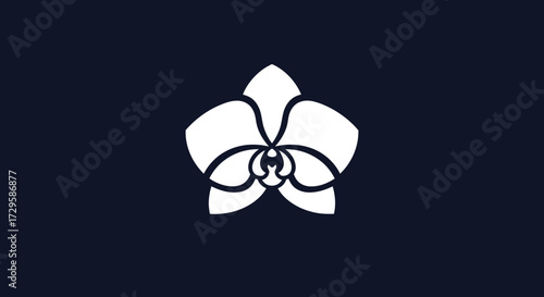 Elegant White Orchid Flower Design.