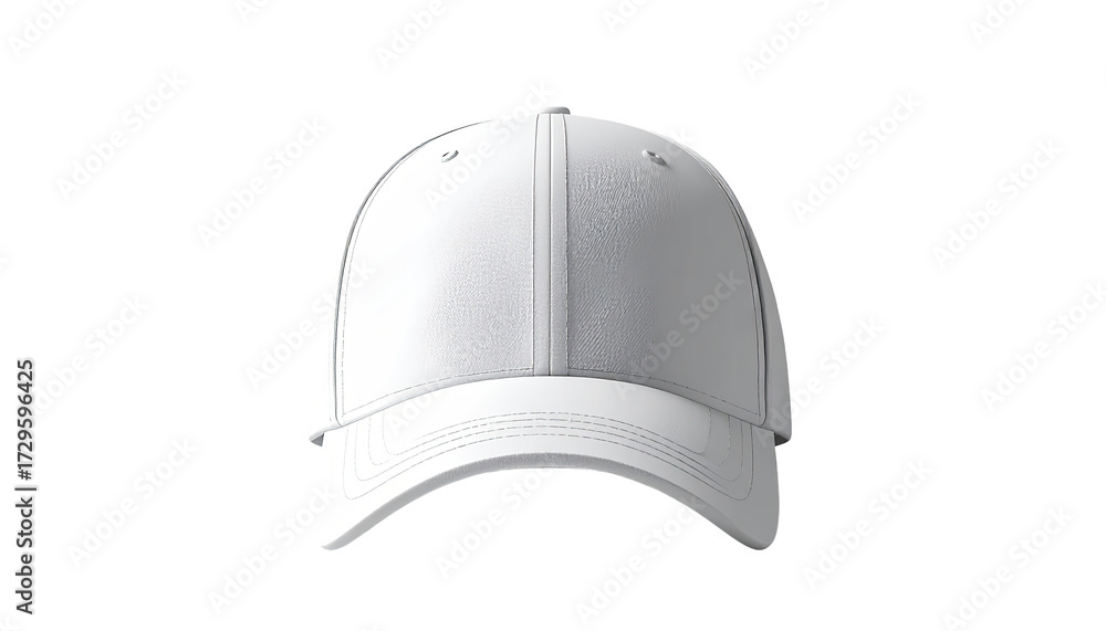 Fototapeta premium Blank white baseball cap, front view (1)