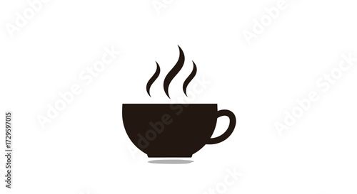 Steaming hot coffee cup vector illustration, a cozy and warm beverage symbol graphic, isolated on a transparent background for digital design projects