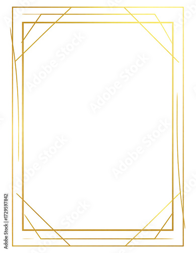Gold Art Deco frame on black background