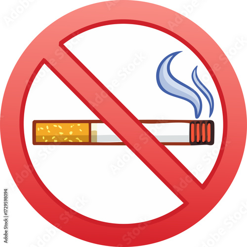 Vector illustratio of no smoking sign