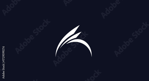 Abstract modern logo design elegant upward movement symbol.