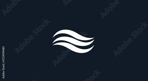 Abstract white wavy lines on a dark background representing fluid motion or sound waves.