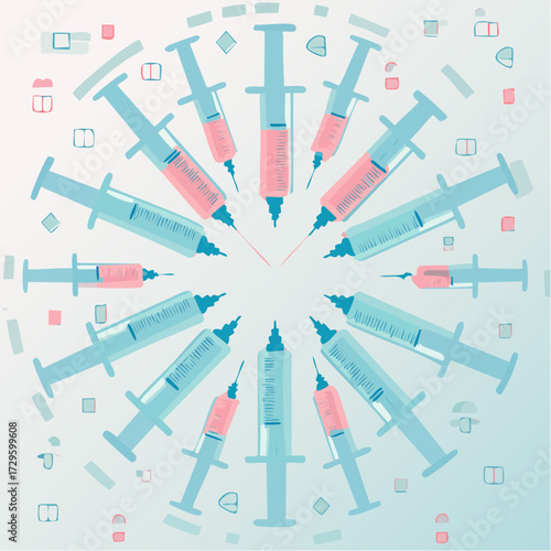 Syringe Mandala A Circular Pattern of Medical Instruments