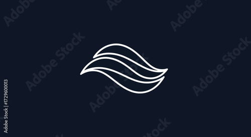 Abstract flowing lines logo design.