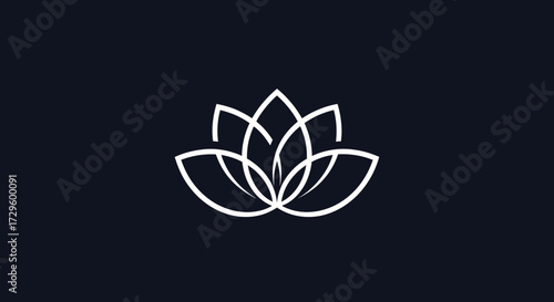 Elegant lotus flower logo design representing purity and enlightenment in simplicity.